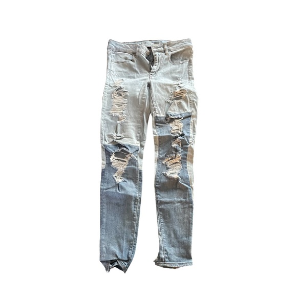 MULTICOLOR PATCH RIPPED JEANS - Picture 2 of 9